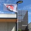 Le drapeau sur le parc des expos